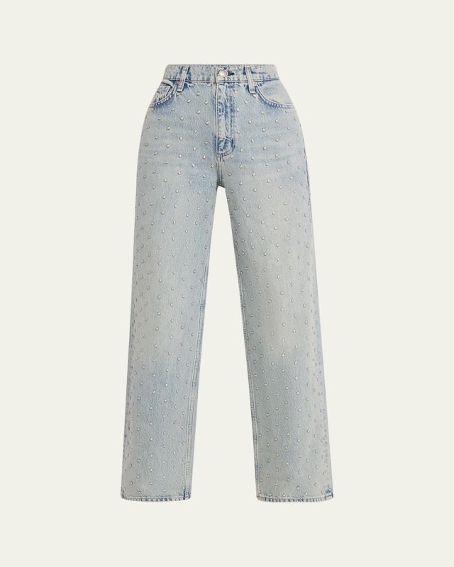 Shea High-Rise Relaxed Straight Embellished Jeans